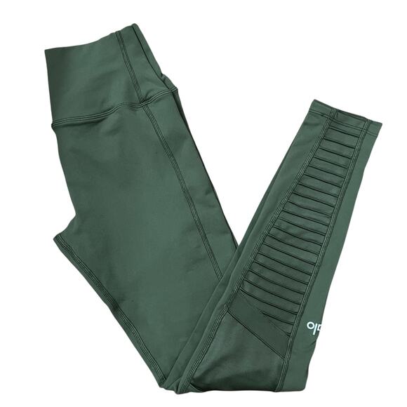 Alo Yoga Women's Hunter Green Moto Pull-on Leggings Size Small‎ - Picture 9 of 12
